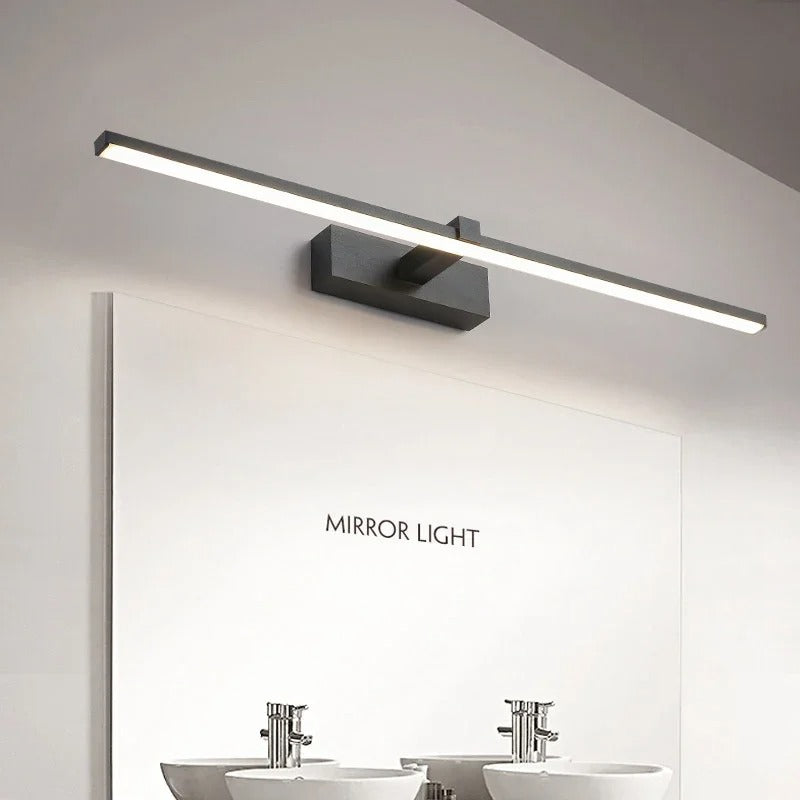 מנורת קיר LED מודרנית לחדר האמבטיה, ציוד לחדר האמבטיה, מנורת קיר אלומיניום בשלושה צבעים, מראה אמבטיה, מנורת קו לאיפור