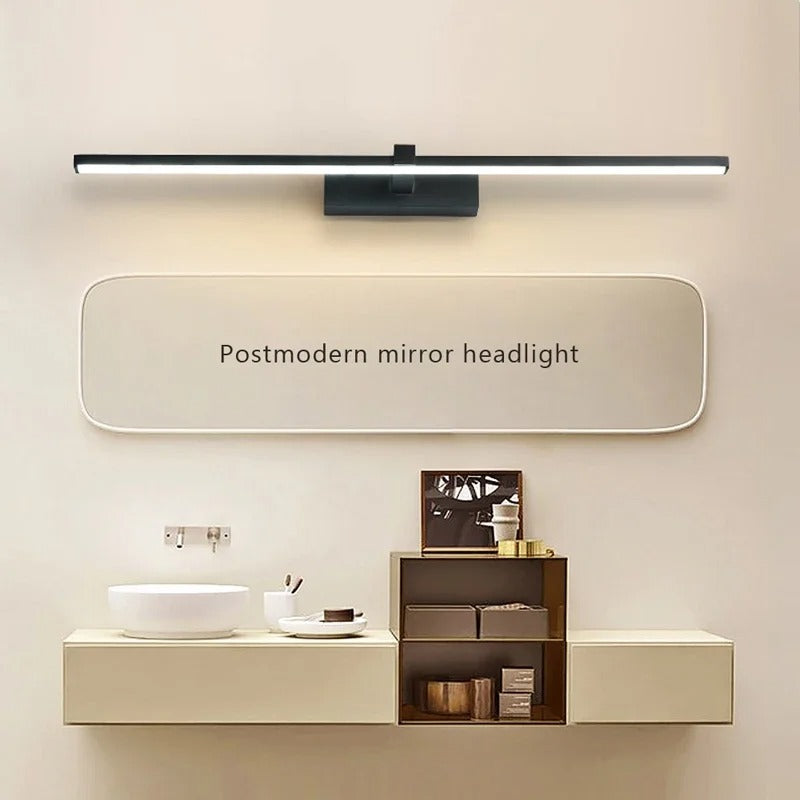 מנורת קיר LED מודרנית לחדר האמבטיה, ציוד לחדר האמבטיה, מנורת קיר אלומיניום בשלושה צבעים, מראה אמבטיה, מנורת קו לאיפור